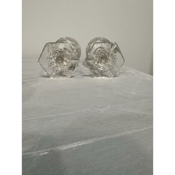 Set of 6 Antique Pressed Glass Goblets Paneled Stemware Hex Base - Picture 3 of 5